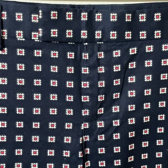 GAP Slim Cropped Navy and With White & Red Blocks Cropped Pants, NWOT Sz 0 - Picture 9 of 11
